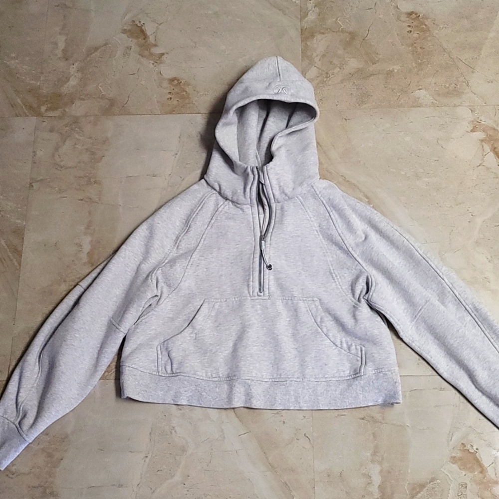 Lululemon cropped half zip hoodie. Size m/l,  Heather grey color